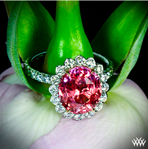 Imperial Lotus Padparadscha Halo Right Hand Ring